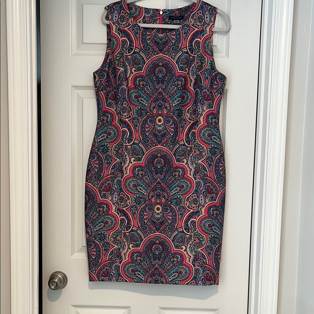 Tommy Hilfiger Pink and Blue Sheath Mini Dress